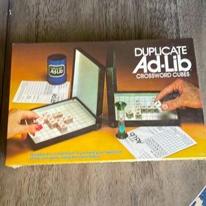 Vintage Duplicate Ad-Lib Crossword Cubes Game from 1976